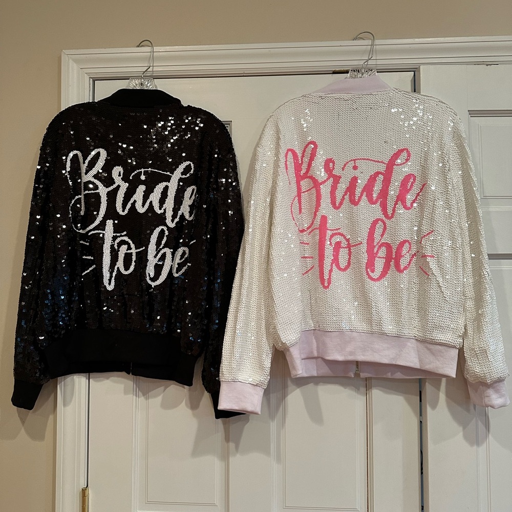 Sequin Bride to be bomber jacket